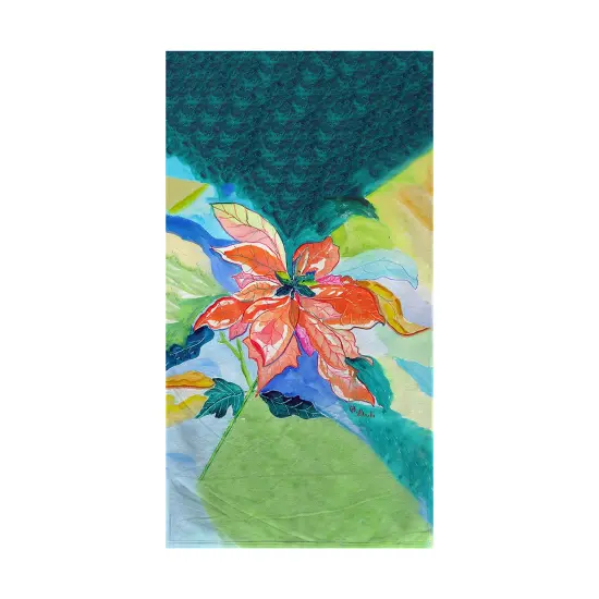 Betsy Drake Peach Poinsettia Beach Towel Multicolor {1}
