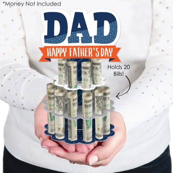 Big Dot of Happiness Happy Father's Day - DIY We Love Dad Party Money Holder Gift - Cash Cake {3}