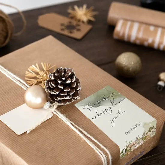 Wrapables 4" x 2" Rectangular Thank You Sealing Stickers and Labels for Packages, Boxes, Bags, Small Business, Gifts (100pcs) 100pcs, Bouquet {4}