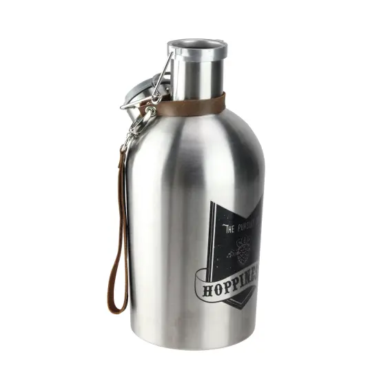 Wild Eye 11&rdquo; Stainless Steel &ldquo;THE PURSUIT OF HOPPINESS&rdquo; On the Go Micro Bro Growler Silver {3}