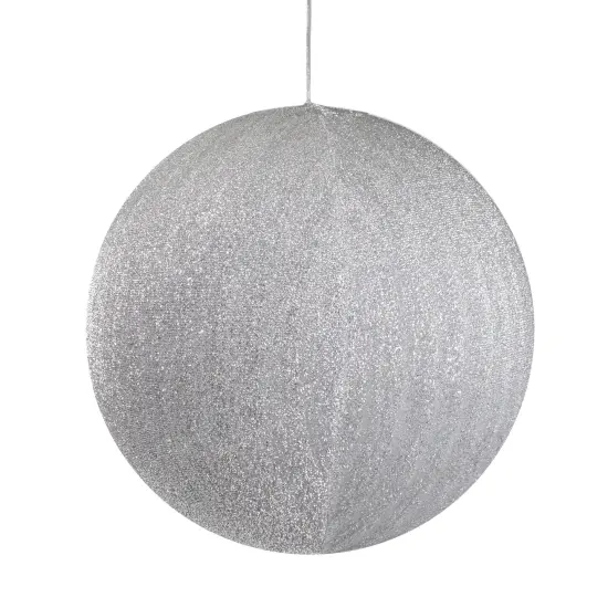 Northlight Inflatable Tinsel Christmas Ball Ornament Commercial Outdoor Decoration - 19.5" - Silver {1}