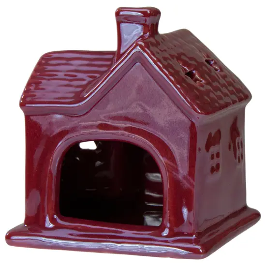 Northlight Ceramic House with Star Cutouts Christmas Decoration - 4" Pink {7}