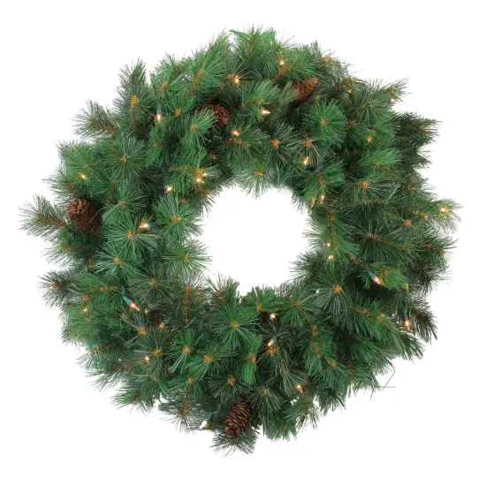 Northlight Pre-Lit Royal Oregon Pine Artificial Christmas Wreath, 24-Inch, Clear Lights Green {1}