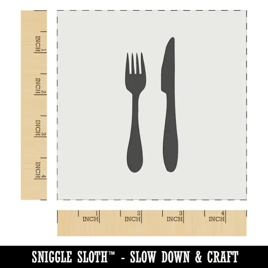 Fork Knife Utensils Eating Sketch Wall Cookie DIY Craft Reusable Stencil {6}