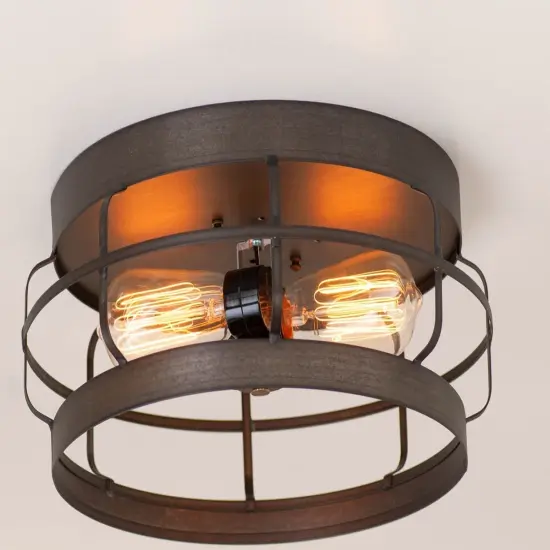 Irvins Country Tinware 11-Inch Round Strap Flush Mount Ceiling Light {4}