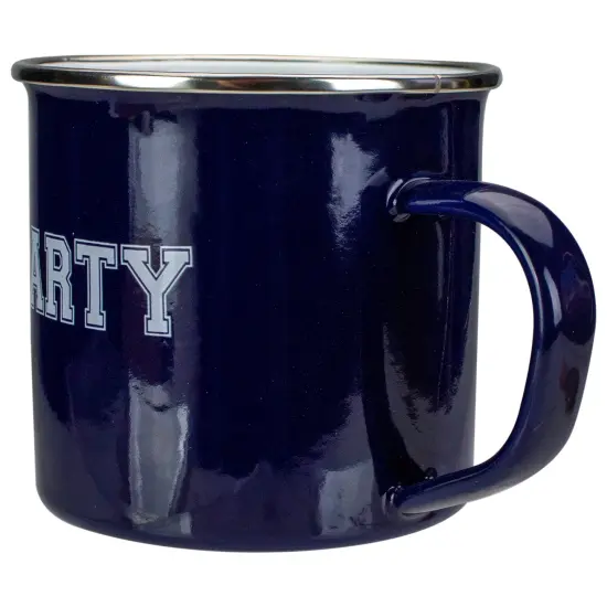 Avon 4.75" Dark Blue and White Metal Varsity Party Coffee Mug {6}