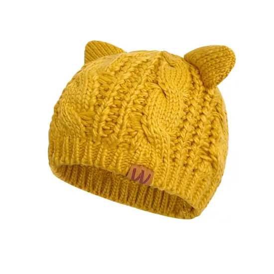 Wrapables Winter Warm Cable Knit Cat Ears Beanie, Yellow {5}