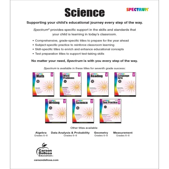Spectrum Grade 7 Science Workbook, Middle School Books Covering Natural, Earth, Life Sciences, and More With Scientific Research Activities, Classroom or Homeschool Curriculum {2}