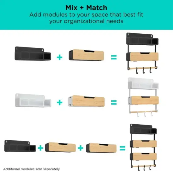 BLACK+DECKER Hanging Rack System - Shelf With Door W/Brackets, Black (BDSTKT282BK) {6}