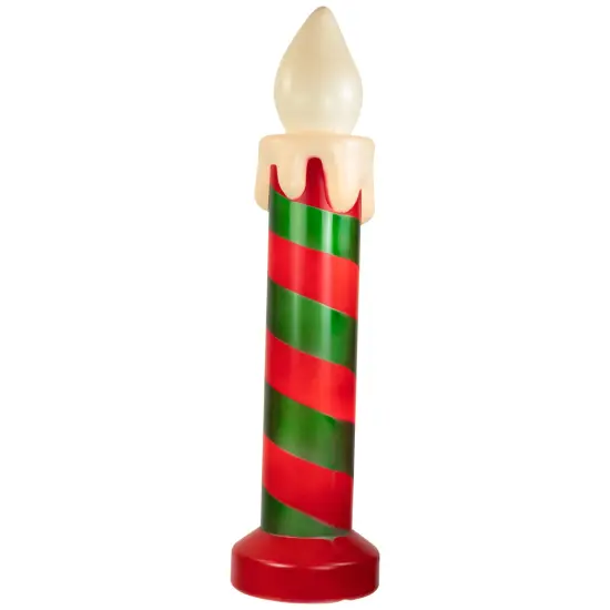 Northlight Lighted Striped Candle Blow Mold Outdoor Christmas Decoration - 40" Green {6}