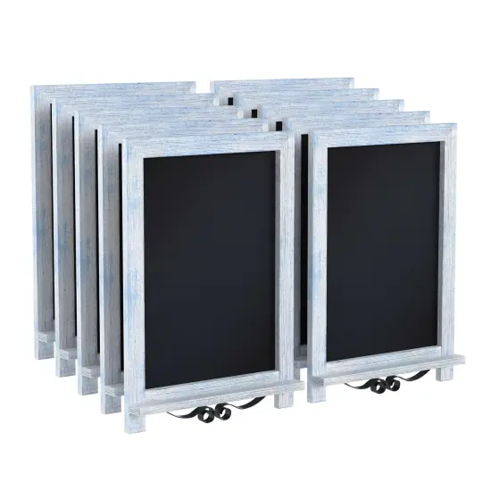 Merrick Lane Magda Set of 10 Wall Mount or Tabletop Magnetic Chalkboards with Folding Metal Legs {1}