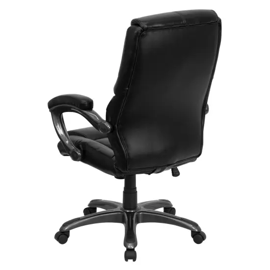 Emma and Oliver High Back LeatherSoft Executive Swivel Ergonomic Office Chair with Arms Black {4}