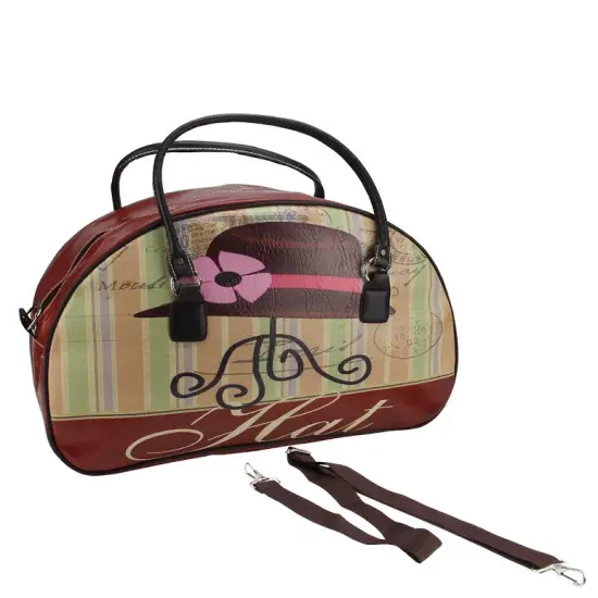 Northlight 20" Decorative Vintage-Style Hat Theme Travel Bag with Handles and Shoulder Strap Multi {1}