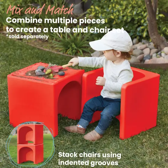 Tri-Me 3-In-1 Cube Chair, Kids Furniture Red {4}