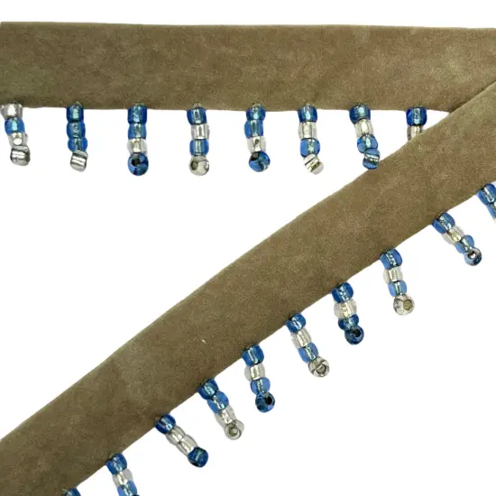 5 Yards of Nora Beaded Fringe Trim 3/4" x 18" -Lavender Blue {1}