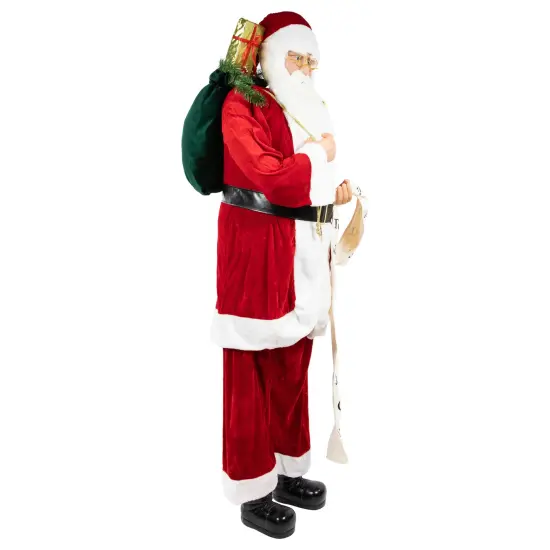 Northlight 72" Red and White Santa Claus with Naughty or Nice List Christmas Figure {4}
