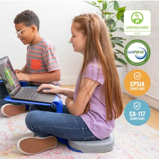 The Surf Portable Lap Desk and Surf Cushion, Flexible Seating Floor Desk with Foam Pad, 1-Pack Blue {6}