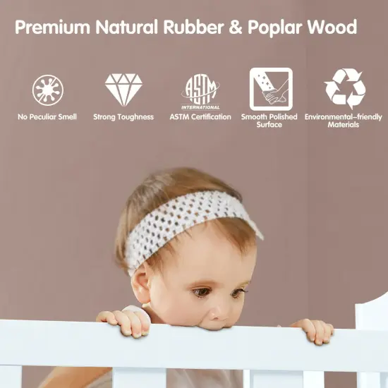 2-in-1 Classic Convertible Wooden Toddler Bed with 2 Side Guardrails for Extra Safety White {3}