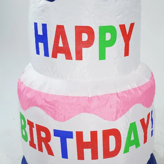 Northlight Lighted Inflatable Happy Birthday Cake Outdoor Decoration - 4' Multi {4}