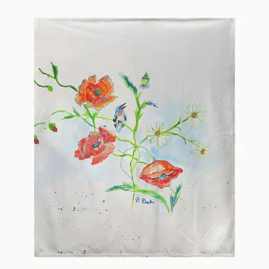 Betsy Drake Poppies & Daisies Throw Multicolor {1}