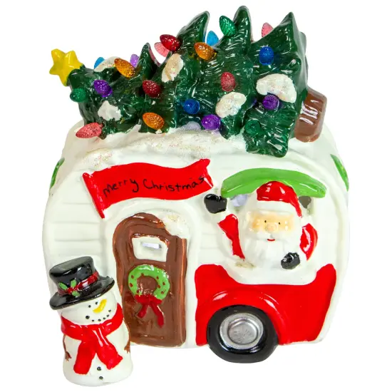 Northlight LED Lighted Santa and Snowman Camper Christmas Decoration - 7.75" Multi {1}