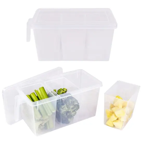 7Penn Multi Compartment Food Container 2pk - Airtight Vegetable Tray with Lid {1}