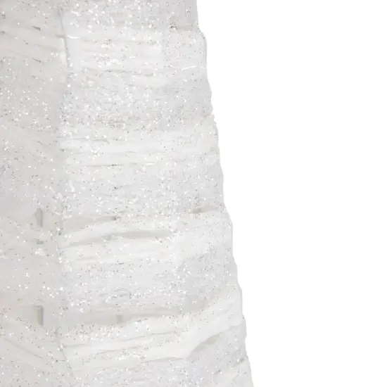 Northlight Glittered Cone Tree Christmas Decoration - 23.5 - White and Silver - Set of 3 {7}