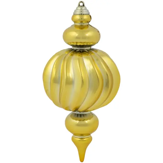 Northlight Commercial Size Shatterproof 2-Finish Finial Christmas Ornaments - Gold -10" - 4ct {7}