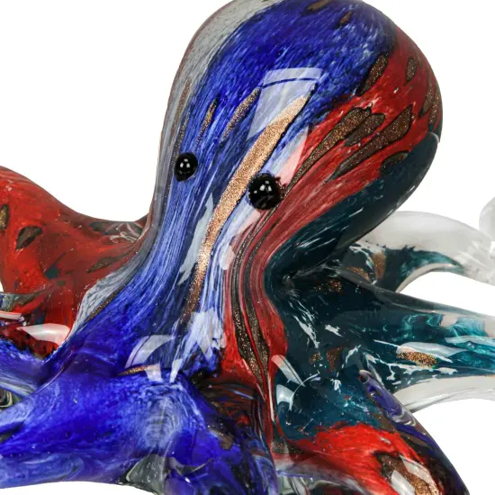 7 In Multicolor Blown Glass Octopus Paperweight Figurine Home Decor Sculpture {6}