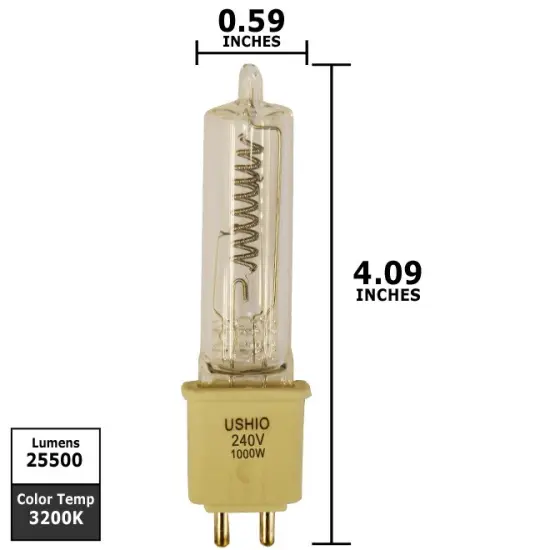 USHIO FEP, JCV1000w 240v CH Halogen Lamp {4}