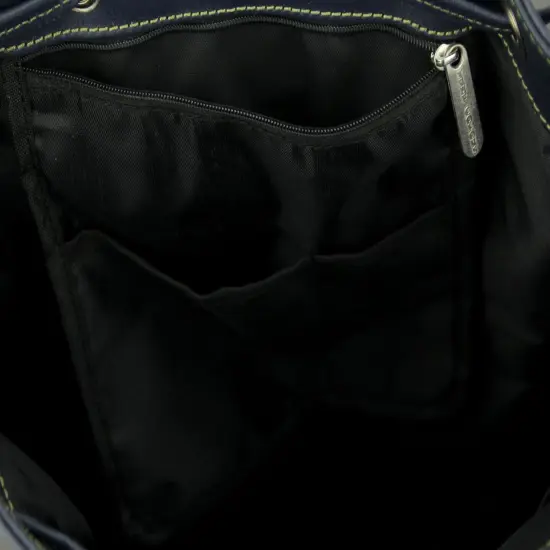 Michigan Wolverines Blue Embossed Leather Backpack {5}