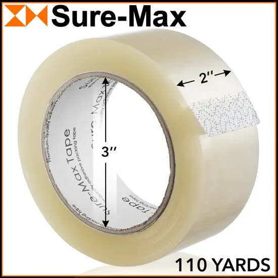 Sure-Max Premium Carton Packing Tape 2.0 mil 330 Feet (110 yards) - Clear {3}