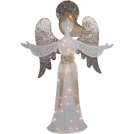 Northlight 49.25" LED Lighted White and Gold Angel Christmas Decoration {1}