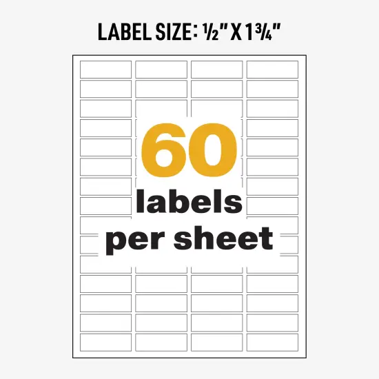 Avery UltraDuty GHS Chemical Labels for Laser Printers, Permanent Adhesive, Waterproof, UV Resistant, 1/2" x 1-3/4", 1,500 Labels (60518) {6}