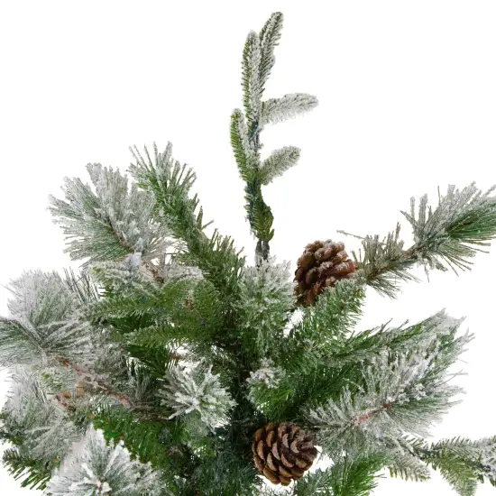 Northlight Real Touch&trade;️ Medium Flocked Rosemary Emerald Angel Pine Artificial Christmas Tree - 6.5' - Unlit Green {5}