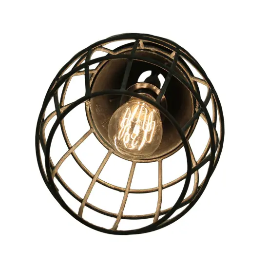 Small Farmhouse Wire Cage Light Pendant in Weathered Zinc {3}