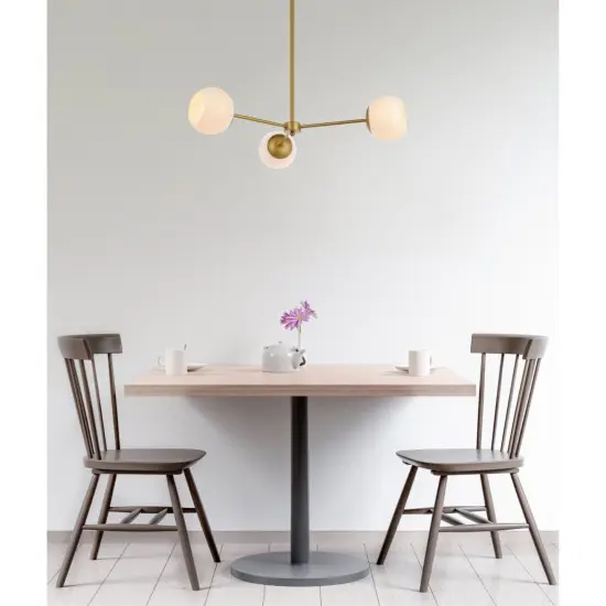 Briggs 32 inch pendant in brass with white shade {2}
