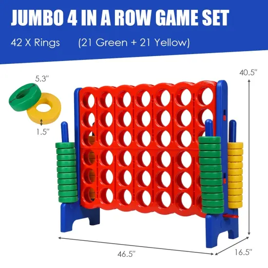 Jumbo 4-to-Score Giant Game Set with 42 Jumbo Rings and Quick-Release Slider Blue {5}