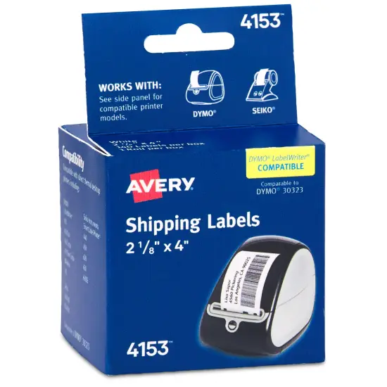 Avery Direct Thermal Roll Labels, 2-1/8" x 4", White, 140 Shipping Labels Per Roll, 1 Roll (4153) {1}
