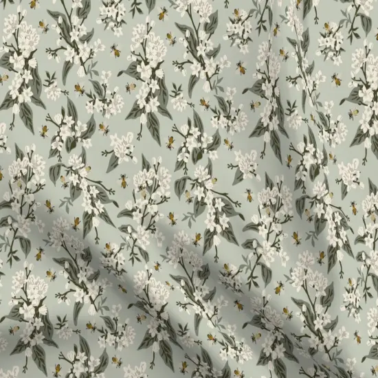 Various Fabrics by the Yard or Fat Quarter Modern Farmhouse Vintage Style Honeybee Green Floral Botanical Pastel Nature Small Scale Custom Printed Fabric by Spoonflower {5}