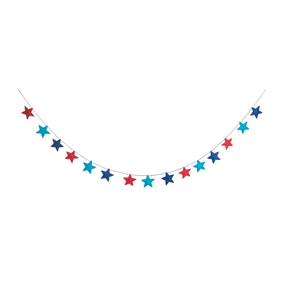 60" Patriotic Stars Garland Strand - 4th of July & Memorial Day Decor {1}
