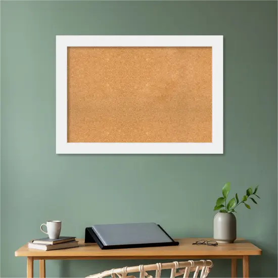 Corvino Wood Framed Corkboard, Natural Cork Corvino White {5}