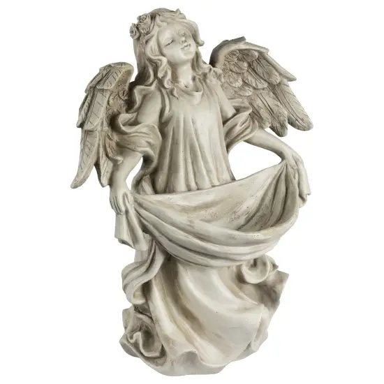Northlight 18.5" Serene Angel Bird Feeder Outdoor Garden Statue Gray {4}