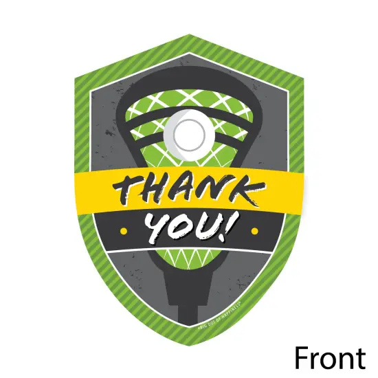 Big Dot of Happiness Lax to the Max Lacrosse Shaped Thank You Cards Party Thank You Note Cards with Envelopes Set of 12 {4}
