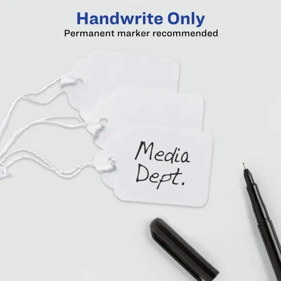 Avery Marking Tags with String Attached, 2-3/4" x 1-11/16", White, 3 Pack, 300 Tags Total (5644) {4}