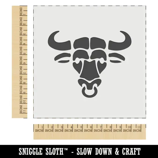 Water Buffalo Ox with Nose Ring Wall Cookie DIY Craft Reusable Stencil {1}