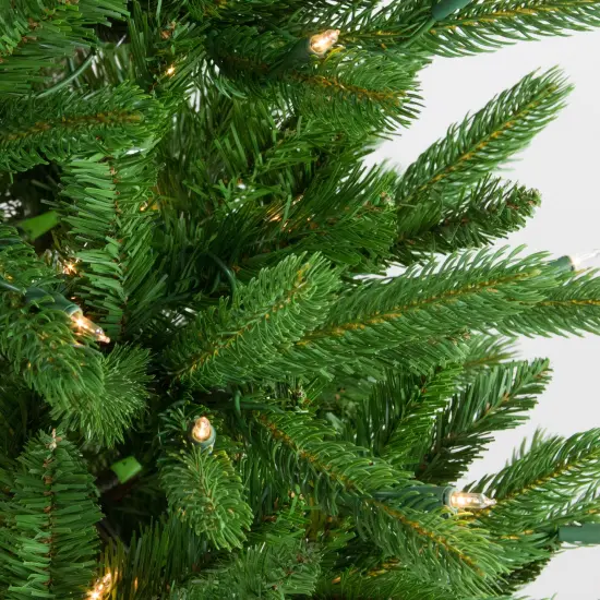 Northlight Real Touch&trade;️Pre-Lit Pencil Northwood Noble Fir Artificial Christmas Tree - 7.5' - Clear Lights Green {3}