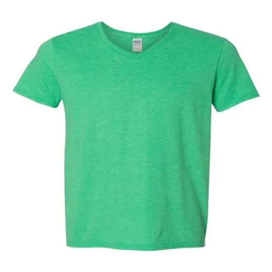 Gildan&reg; Softstyle V-Neck Short Sleeve T-Shirt Heather irish green {1}