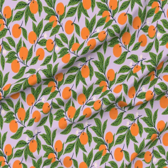Various Fabrics by the Yard or Fat Quarter Boho Fruit Citrus Bohemian Orchard Rustic Lilac Purple Custom Printed Fabric by Spoonflower {6}