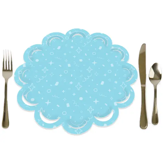 Big Dot of Happiness Blue Confetti Stars - Simple Party Round Table Decorations - Paper Chargers - Place Setting For 12 {1}